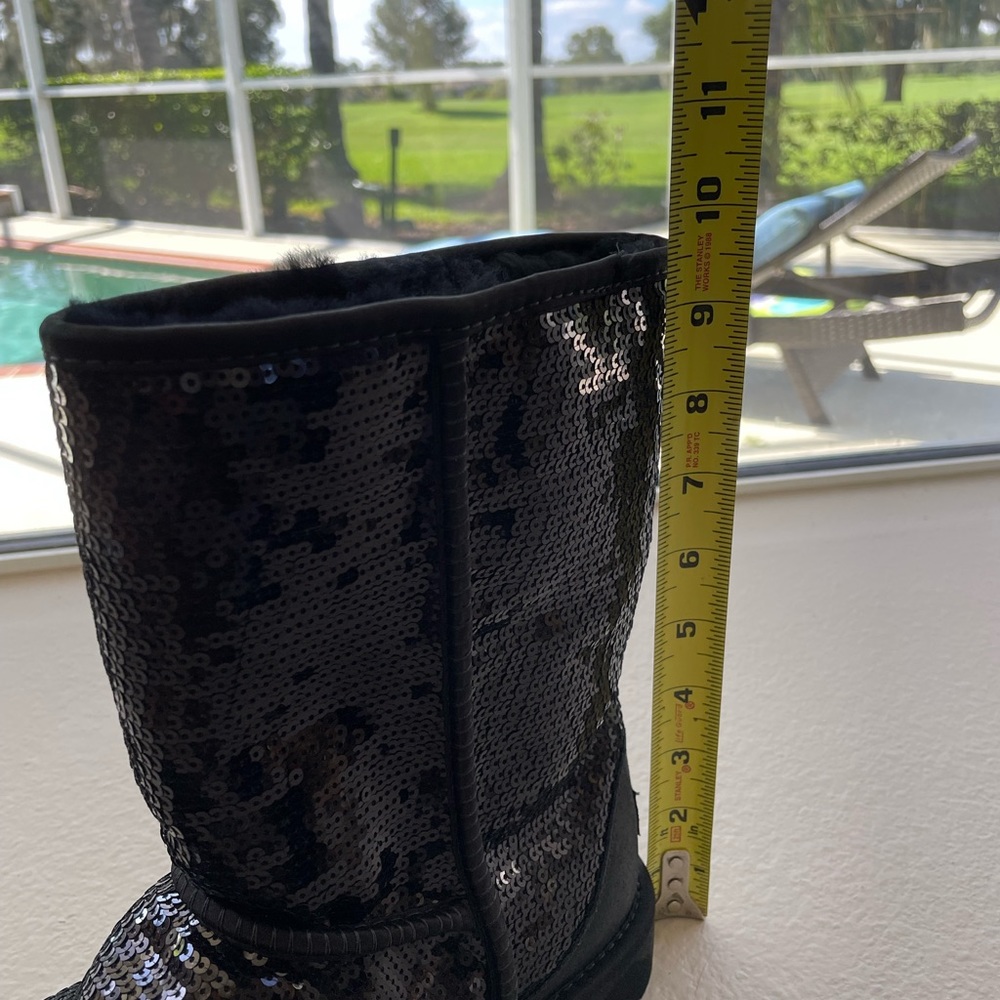 Size 10 UGGS Black sequin ,With original box. Worn one time!